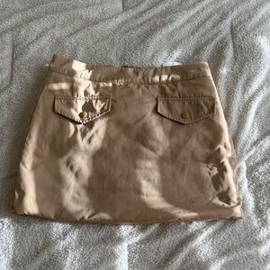 Tan Quilted Mini Skirt